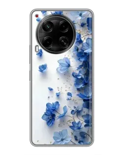 Чехол для TECNO Camon 30 (CL6) с картинкой «Голубой цветочный каскад» Чехол для TECNO Camon 30 (CL6) с картинкой «Голубой цветочный каскад»