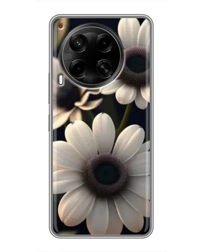 Чехол для TECNO Camon 30 (CL6) с картинкой «Белые маргаритки макро»