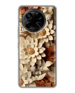 Чехол для TECNO Camon 30 (CL6) с картинкой «Бежевый флористический декор» Чехол для TECNO Camon 30 (CL6) с картинкой «Бежевый флористический декор»