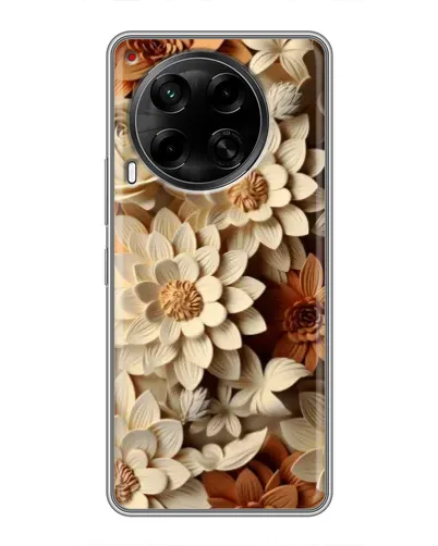 Чехол для TECNO Camon 30 (CL6) с картинкой «Бежевый флористический декор»