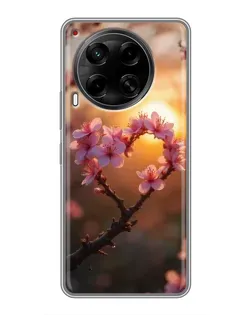 Чехол для TECNO Camon 30 (CL6) с картинкой «Розовый цвет сердце на фоне заката» Чехол для TECNO Camon 30 (CL6) с картинкой «Розовый цвет сердце на фоне заката»