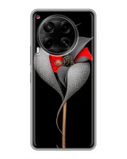 Чехол для TECNO Camon 30 (CL6) с картинкой «Серебряный фантазийный цветок» Чехол для TECNO Camon 30 (CL6) с картинкой «Серебряный фантазийный цветок»