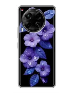 Чехол для TECNO Camon 30 (CL6) с картинкой «Фиолетовые цветы с росою» Чехол для TECNO Camon 30 (CL6) с картинкой «Фиолетовые цветы с росою»