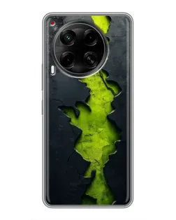 Чехол для TECNO Camon 30 (CL6) с картинкой «Салатовый разлом скалы»