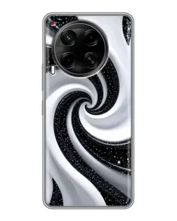 Чехол для TECNO Camon 30 (CL6) с картинкой «Черно-белая спираль»