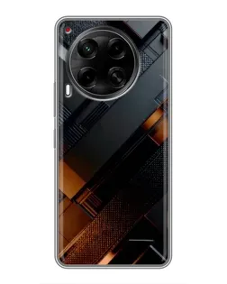 Чехол для TECNO Camon 30 (CL6) с картинкой «Черные геометрические блоки»