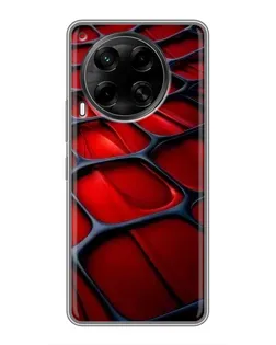 Чехол для TECNO Camon 30 (CL6) с картинкой «Красная глянцевая сетка»