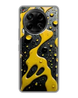 Чехол для TECNO Camon 30 (CL6) с картинкой «Жидкое желтое золото»