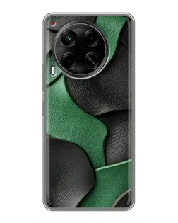 Чехол для TECNO Camon 30 (CL6) с картинкой «Зеленые кожаные волны»