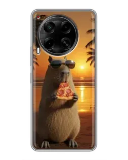 Чохол для TECNO Camon 30 (CL6) з картинкою «Капібара з піцою»