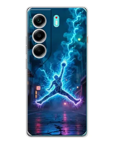 Чехол для TECNO Camon 40 с картинкой «Jordan Gold Jumpman»