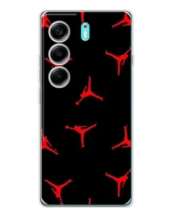 Чехол для TECNO Camon 40 с картинкой «Jordan Red Pattern»