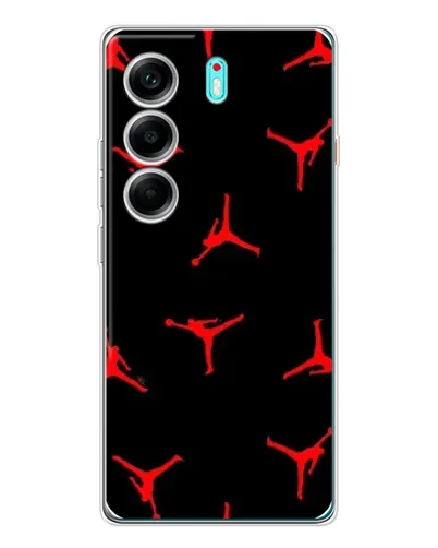 Чехол для TECNO Camon 40 с картинкой «Jordan Red Pattern»
