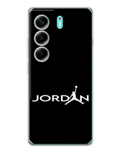 Чехол для TECNO Camon 40 с картинкой «Jordan White Logo»