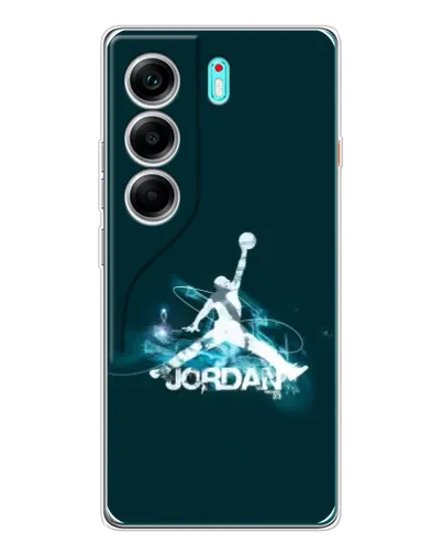 Чехол для TECNO Camon 40 с картинкой «Jordan Blue Fire»