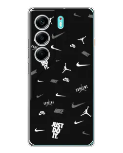 Чехол для TECNO Camon 40 с картинкой «Nike Black Pattern» Чехол для TECNO Camon 40 с картинкой «Nike Black Pattern»