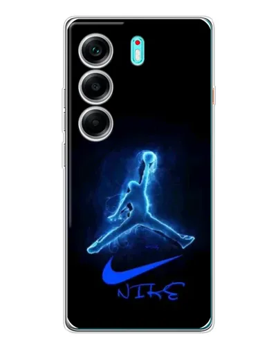 Чехол для TECNO Camon 40 с картинкой «Jordan Neon Blue»