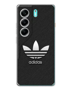 Чехол для TECNO Camon 40 с картинкой «Adidas Карбоновая текстура»