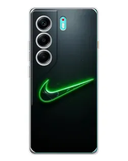Чехол для TECNO Camon 40 с картинкой «Неоновый контур Nike»