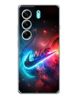Чехол для TECNO Camon 40 с картинкой «Огненный логотип Nike»