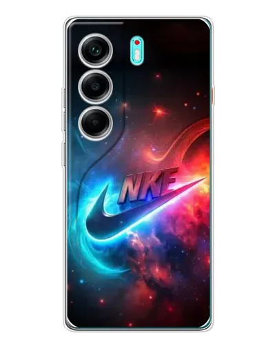 Чехол для TECNO Camon 40 с картинкой «Огненный логотип Nike»