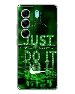 Чехол для TECNO Camon 40 с картинкой «Зеленый неоновый Nike»