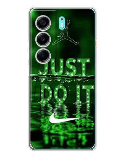 Чехол для TECNO Camon 40 с картинкой «Зеленый неоновый Nike»