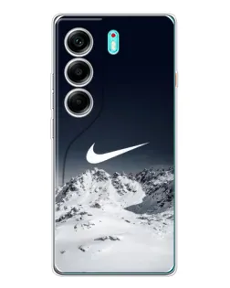 Чехол для TECNO Camon 40 с картинкой «Nike — зимние горы»