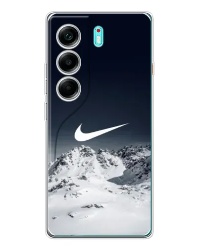 Чехол для TECNO Camon 40 с картинкой «Nike — зимние горы»