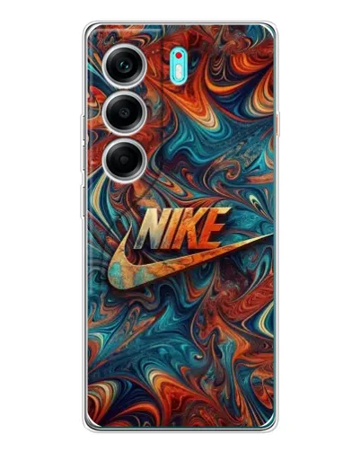 Чехол для TECNO Camon 40 с картинкой «Nike в абстракции»