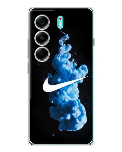 Чехол для TECNO Camon 40 с картинкой «Nike и синий дым»