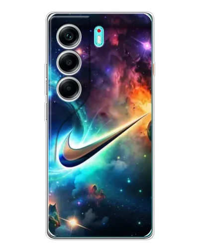 Чехол для TECNO Camon 40 с картинкой «Космический Nike Swoosh»