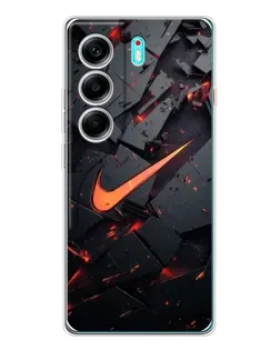Чехол для TECNO Camon 40 с картинкой «Nike — эффект разломов»