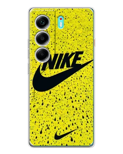 Чехол для TECNO Camon 40 с картинкой «Желтый текстурный Nike»
