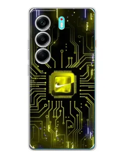 Чехол для TECNO Camon 40 с картинкой «Nike — золотая искра»