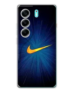 Чехол для TECNO Camon 40 с картинкой «Синий пульс Nike»