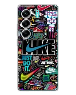 Чехол для TECNO Camon 40 с картинкой «Яркий коллаж Nike»
