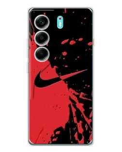 Чехол для TECNO Camon 40 с картинкой «Красные брызги Nike»