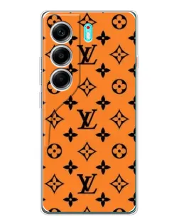 Чехол для TECNO Camon 40 с картинкой «Оранжевый стиль LV»