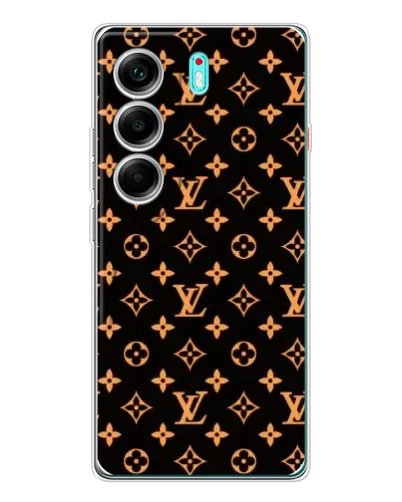 Чехол для TECNO Camon 40 с картинкой «Золотая монограмма LV»
