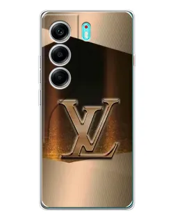 Чехол для TECNO Camon 40 с картинкой «LV — золотое сияние»