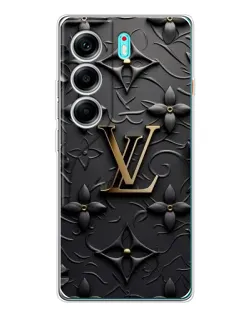 Чехол для TECNO Camon 40 с картинкой «Кожаная текстура LV»