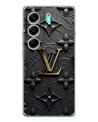 Чехол для TECNO Camon 40 с картинкой «Кожаная текстура LV»
