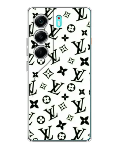 Чехол для TECNO Camon 40 с картинкой «Монохромный хаос LV»