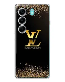 Чехол для TECNO Camon 40 с картинкой «LV — золотые искры»