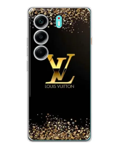 Чехол для TECNO Camon 40 с картинкой «LV — золотые искры»