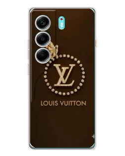 Чехол для TECNO Camon 40 с картинкой «LV — золотая печать»