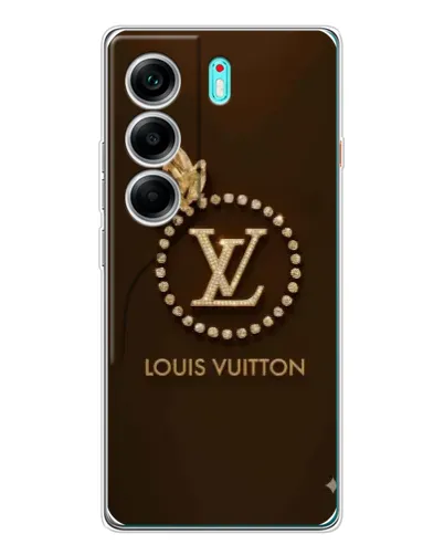 Чехол для TECNO Camon 40 с картинкой «LV — золотая печать»