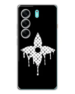 Чехол для TECNO Camon 40 с картинкой «Цветочная монограмма»