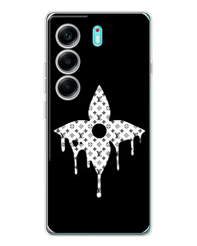 Чехол для TECNO Camon 40 с картинкой «Цветочная монограмма»